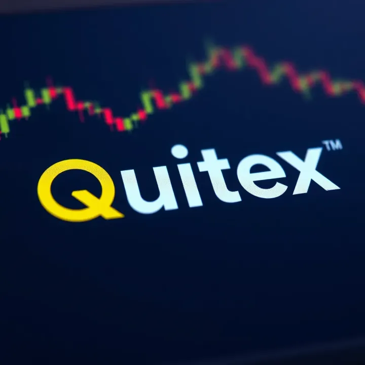 Detailed view of Quotex logo displaying its distinct color palette and geometric shapes