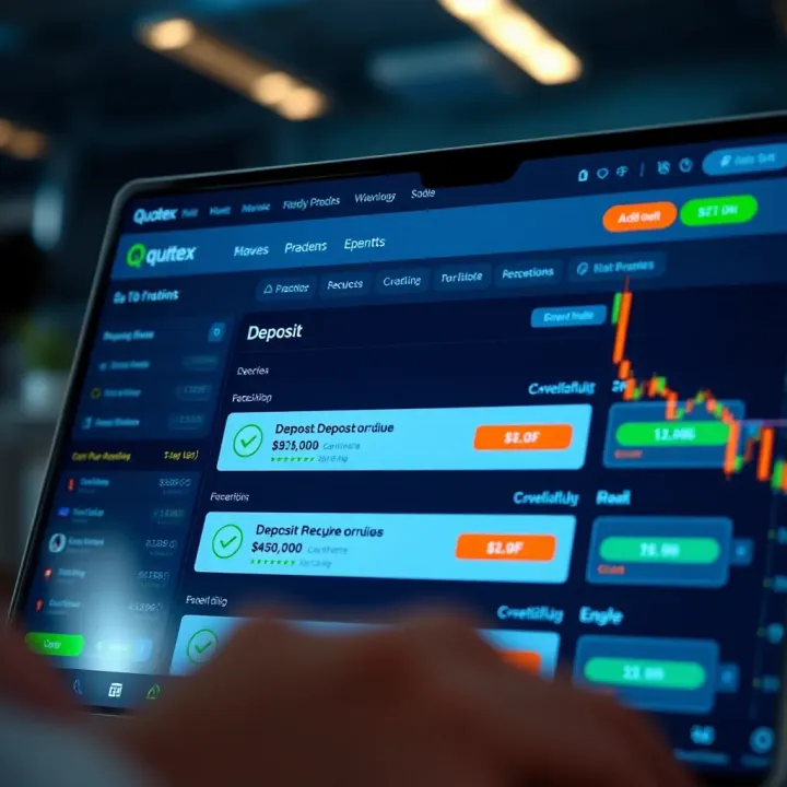 Secure online trading platform interface displaying deposit options for Indian users
