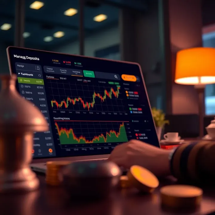 Dashboard showcasing deposit management features and trading account overview