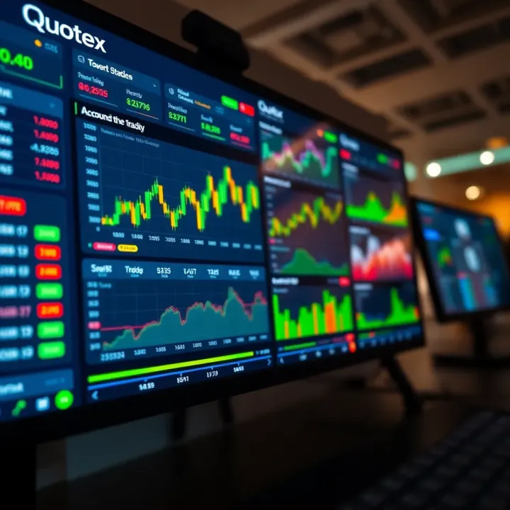 Key Features of the Quotex Trading Dashboard Dashboard of the Quotex platform showing trading tools, charts, and account management options