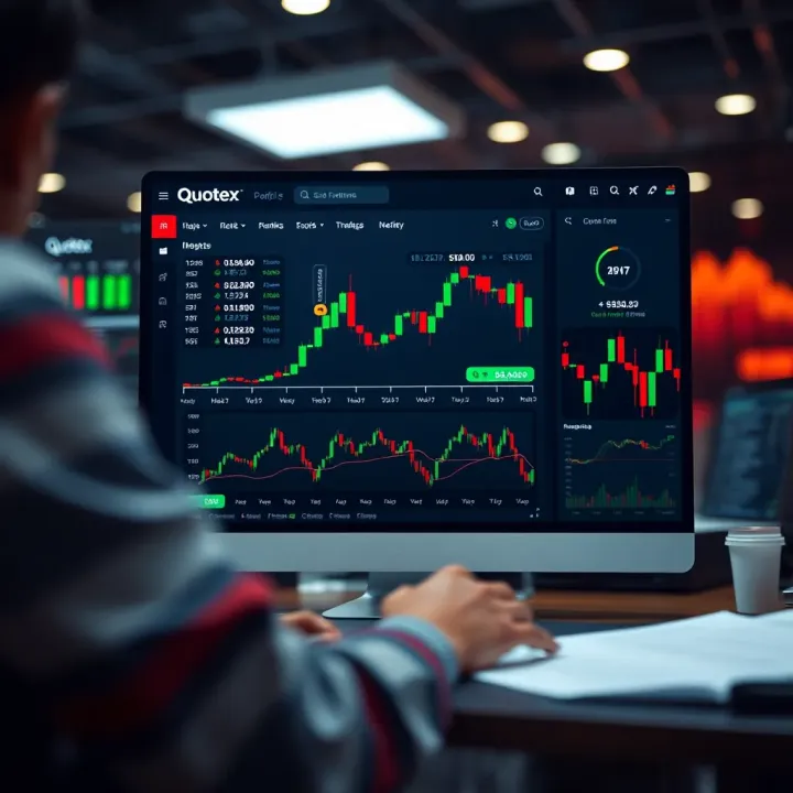 Quotex Trading Platform Overview Interface of Quotex trading platform showing various binary options and market trends