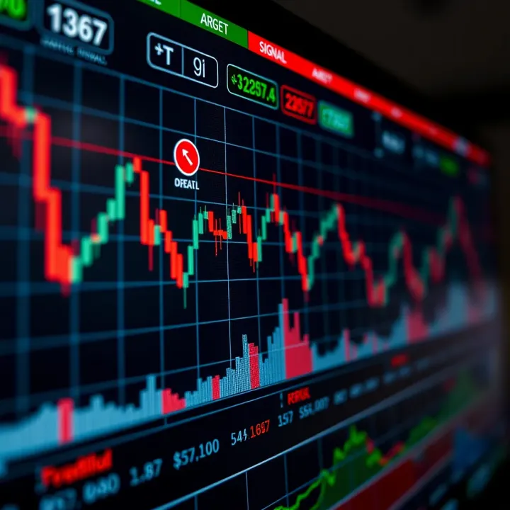 Graph showing various Quotex trading signals and market data trends