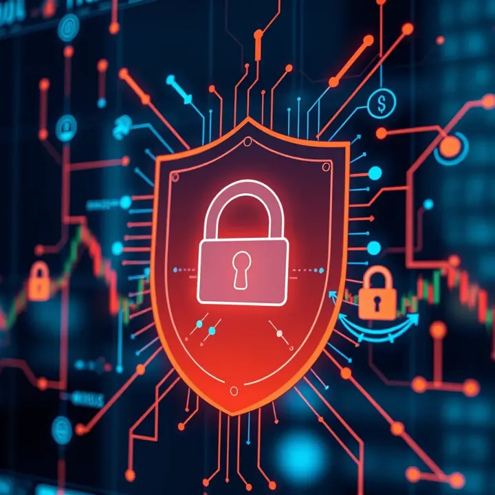 Illustration of digital security with shield protecting Qutex account access