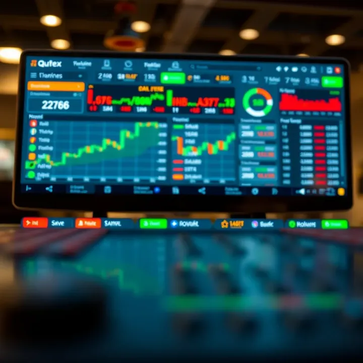 Dashboard view of Qutex.com showing key features and navigation menu