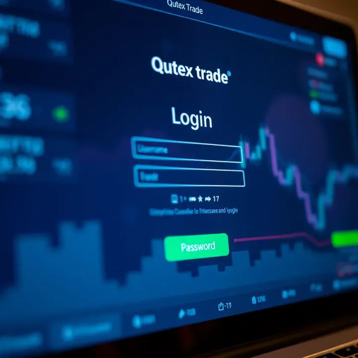 Login interface of Qutex Trade platform showing username and password fields