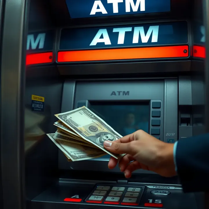 ATM machine dispensing Indian currency notes securely