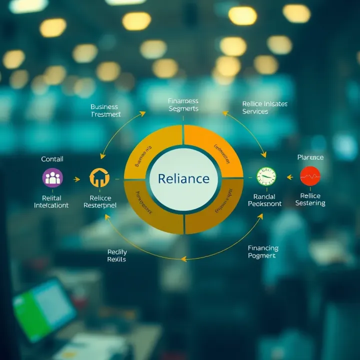 Core Business Segments and Financial Health of Reliance Industries Diagram illustrating key business segments and financial indicators influencing Reliance Industries stock value