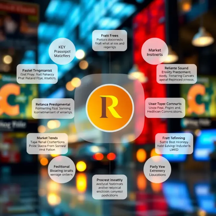 Visual representation of key factors influencing Reliance Industries Limited including market trends, strategic initiatives, and economic conditions