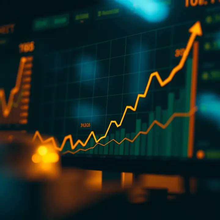 Graph showing upward trends in Reliance Industries' market performance and growth projections