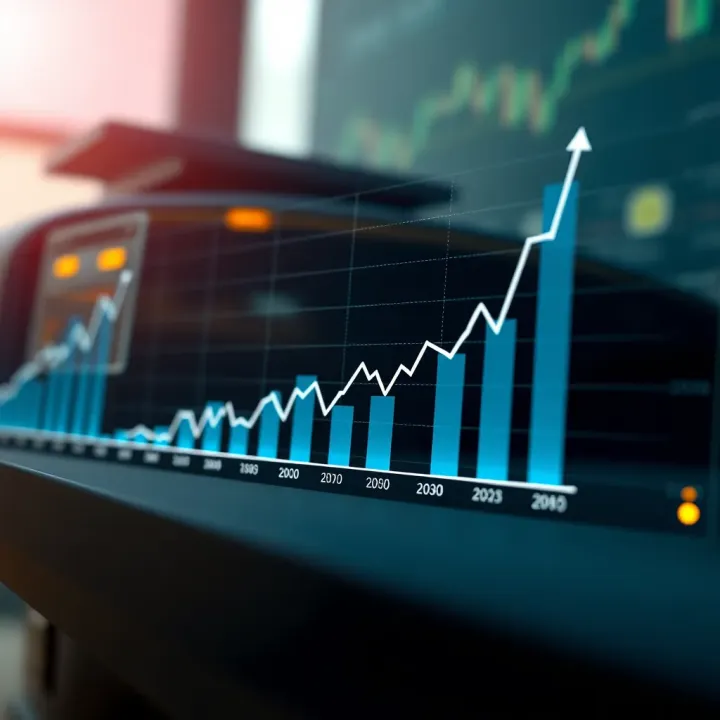 Graph showing upward trend in Reliance Industries' stock valuation over time