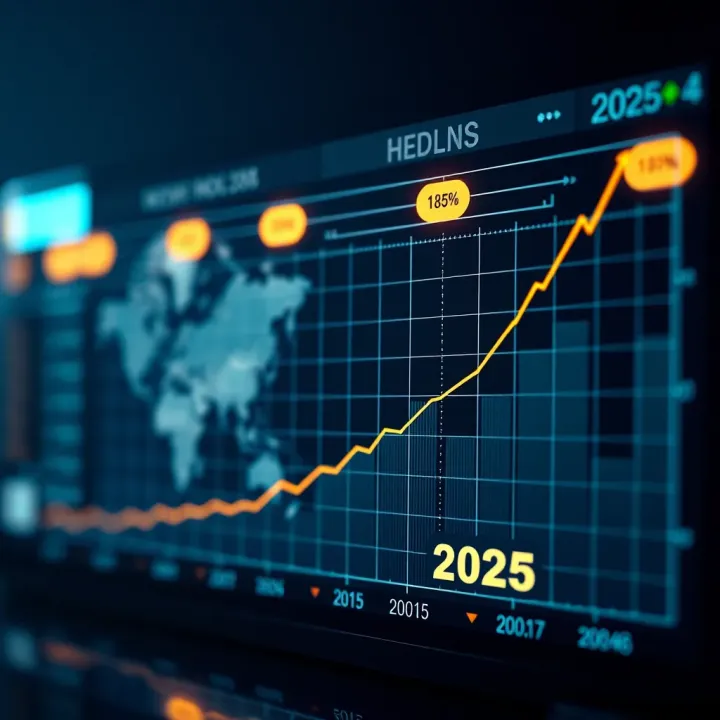 Growth Trends and Future Projections of Reliance Industries' Stock Graph showing growth trends and projections for Reliance Industries' stock value by 2025