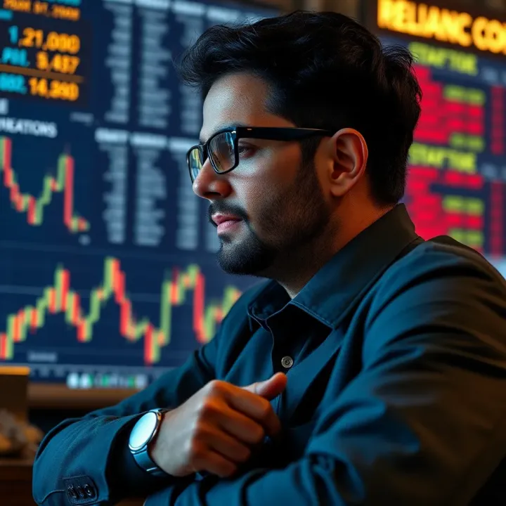 Analyst Insights and Economic Factors Affecting Reliance Share Price Illustration of financial charts and analyst reports influencing stock price predictions