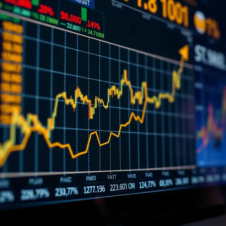 Graph showing growth trends of financial assets over time