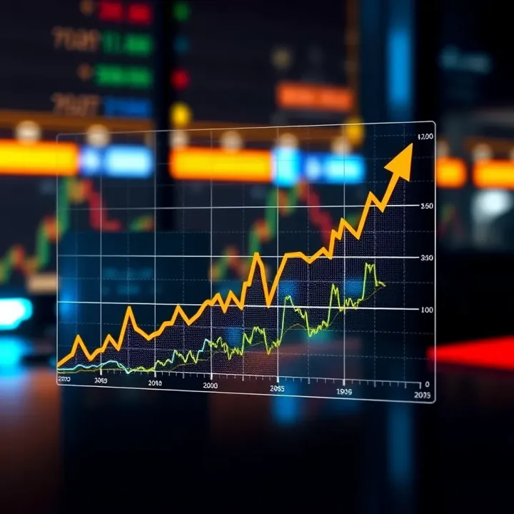 Graph illustrating the projected upward trend of Reliance Industries stock prices influenced by market and company performance