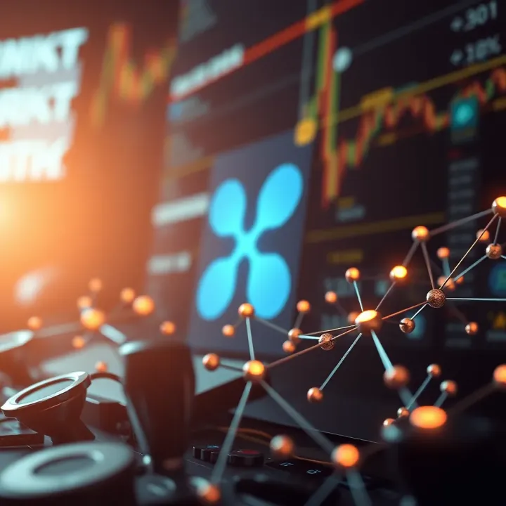 Ripple Technology and Future Investment Outlook Illustration depicting Ripple blockchain technology with secure transactions and network nodes