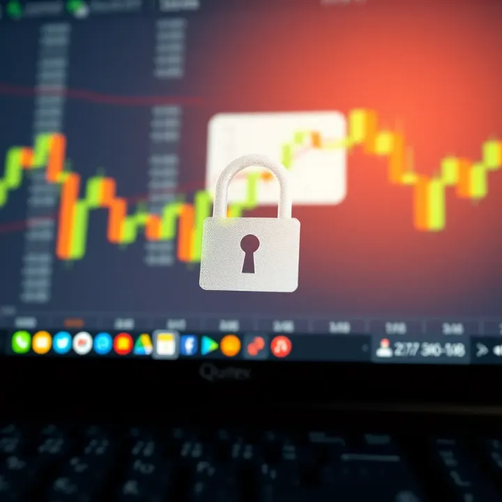 Visual representation of secure login features with a padlock symbol on a desktop background