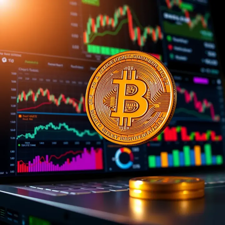 Dashboard displaying crypto market analytics and Bitcoin price indicators