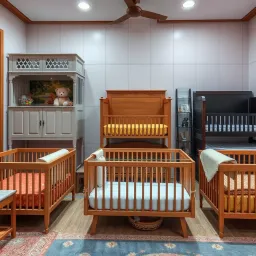 Diverse Crib Designs Popular in Indian Households Various crib designs showing modern and traditional styles suitable for Indian homes