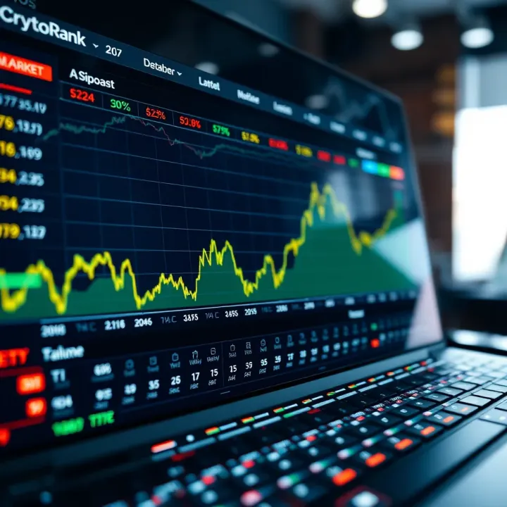 Dashboard showing real-time cryptocurrency market data including price trends and volume