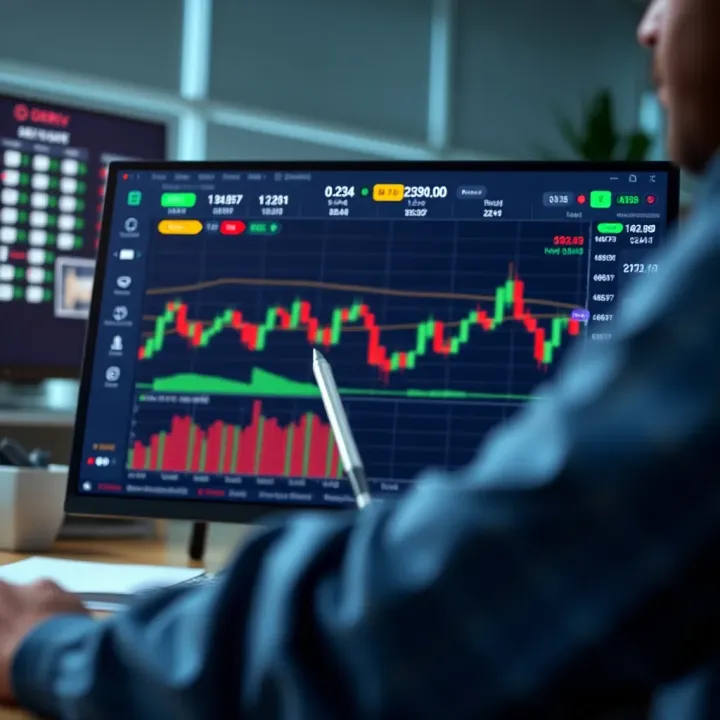 Interface of Deriv trading platform displaying live charts and real account balance