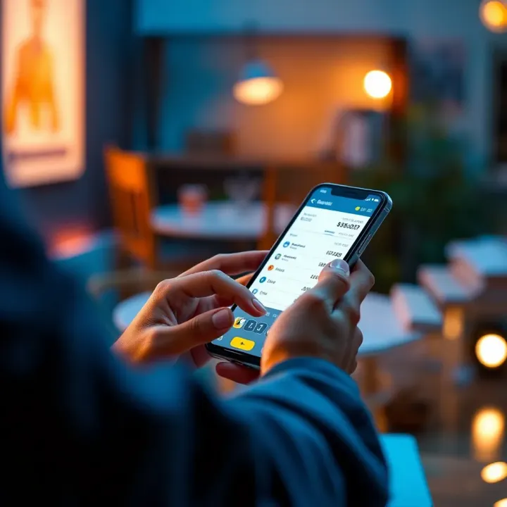 Person using smartphone to pay electricity bill online with secure interface