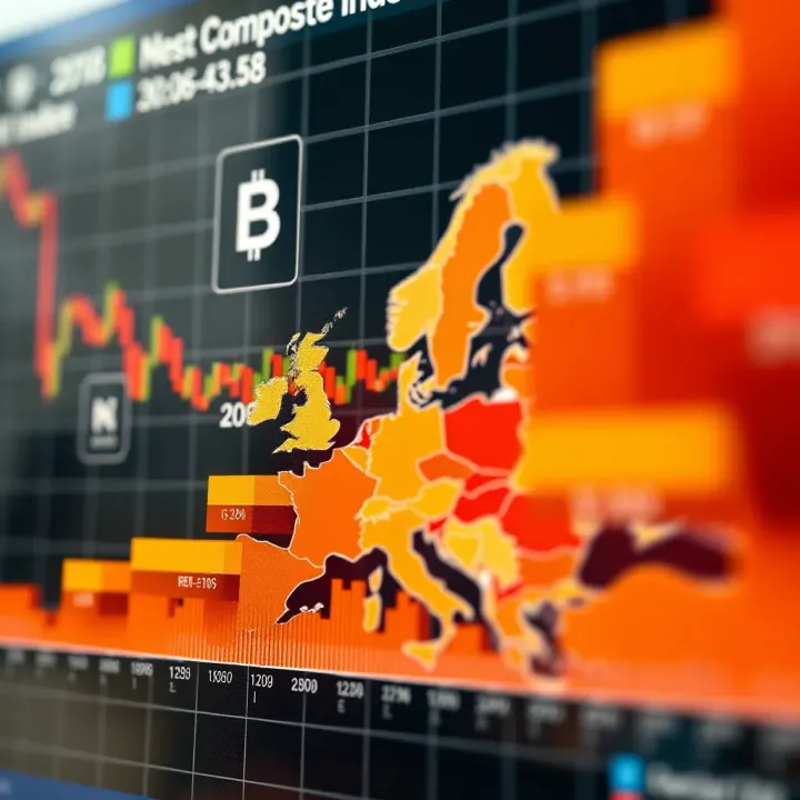 Graph showing the composition and sector distribution of the Europe Composite Index