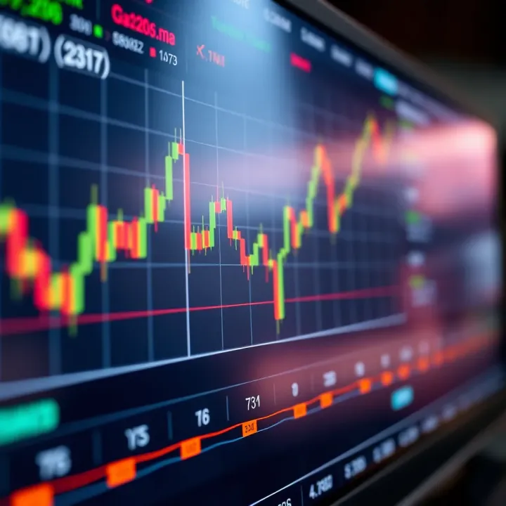 Graph showing forex currency pairs with digital interface to demonstrate demo trading platform