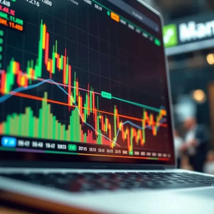Graph displaying foreign exchange market trends with indicators and currency pairs