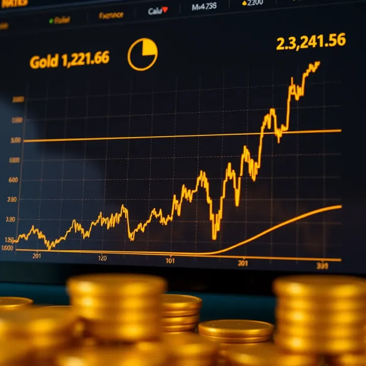 Graph depicting fluctuations in gold prices alongside foreign exchange rate trends