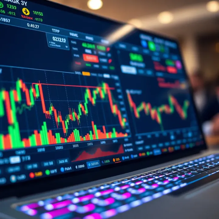 Digital trading platform interface showing market timing graphs and indicators