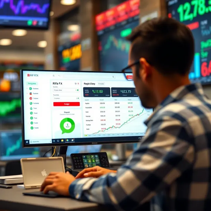 Visual guide showing the registration steps and user interface of Rifa FX for traders in India